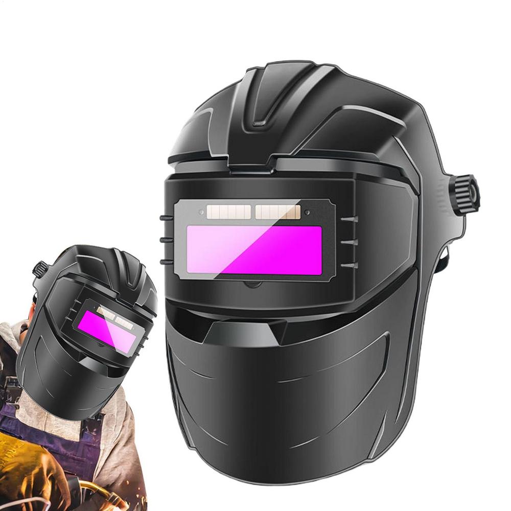 Auto Darkening Welding Hood Anti-Glare Welding Helmet Wide Shade Anti-Fog Face Protector Adjustable Headgear For Construction