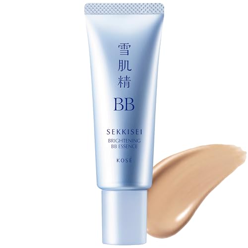 Sekkisei Bright BB Essence 02, Средняя яркость, Натуральный цвет, 30 г, BB-крем, Тональная основа, База под макияж, Сыворотка, Эмульсия, Солнцезащитный крем