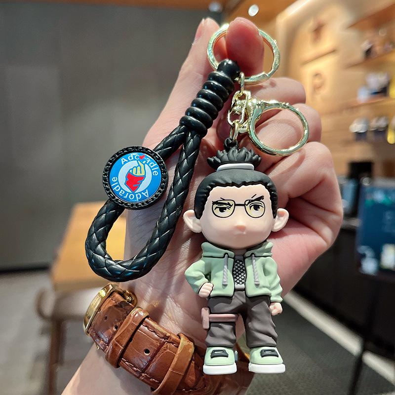 3D Cartoon Naruto, Kakashi, and Sasuke Keychain Pendant