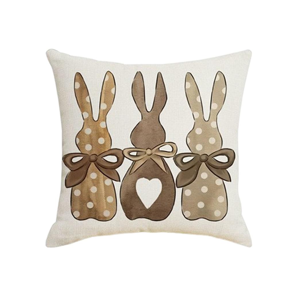 Easter Pillow Covers 18 X 18 Inch Set Of 4 For Vintage Polka Dot Love Heart Bunny Decor Throw Pillows Spring Bow Rabbits Outdoor Decorative Cushion