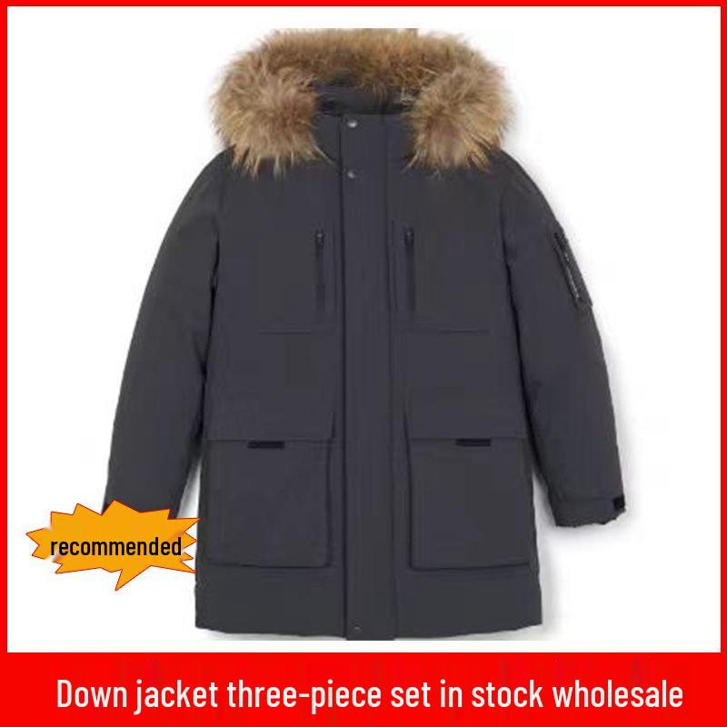 Унисекс пуховик MLB Yankees 2-го поколения с меховым воротником (Средняя длина, Утолщенный) XXXL