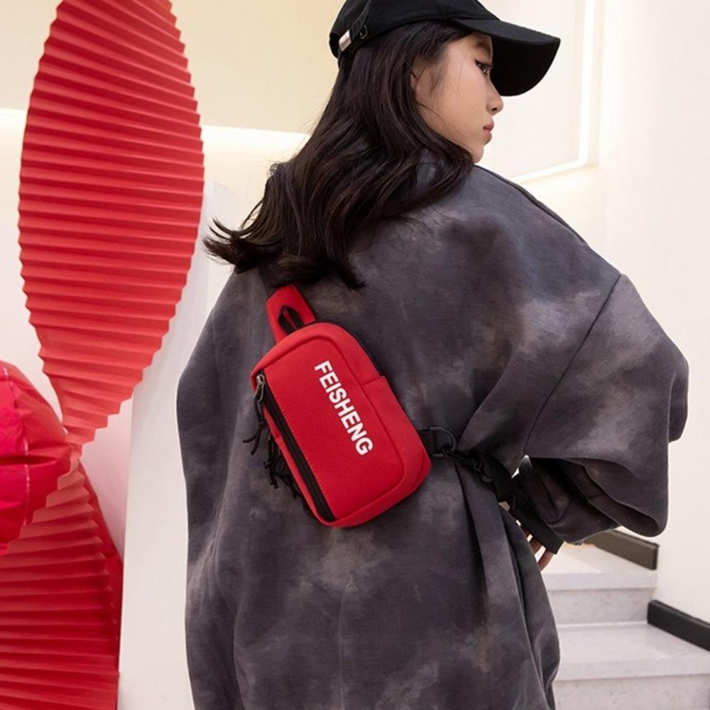 Large Capacity Men's Chest Bag Multifunctional Sports Waist Bag Shoulder Crossbody Bag Male