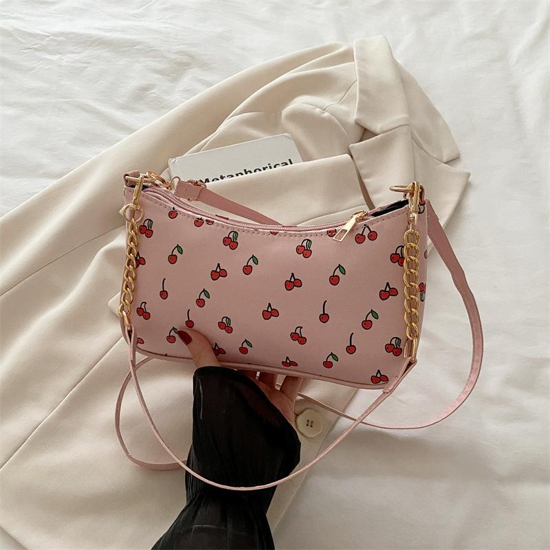 

Новый тренд печать повседневная мода универсальная легкая сумка-цепочка на плечо подмышку 2025 лето популярная сумочка розовый