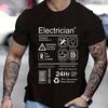 Electrical Engineer Design Tops Fashion Summer Men O-Neck Tees Shirt Funny Electrician Package Care Instructions Print T-shirts