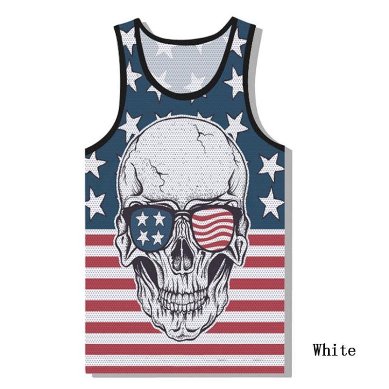 Premium Quality Graphic 3d Print Skull Mens Gym Muscle Vest Shirt Sport Fitness Tank Tops