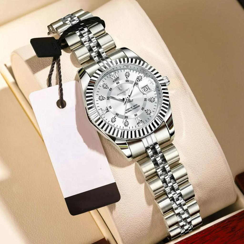 POEDAGAR Luxury Quartz Ladies Wristwatch Waterproof Luminous Date Women Watch Stainless Steel Fashion Women's Watches Gifts