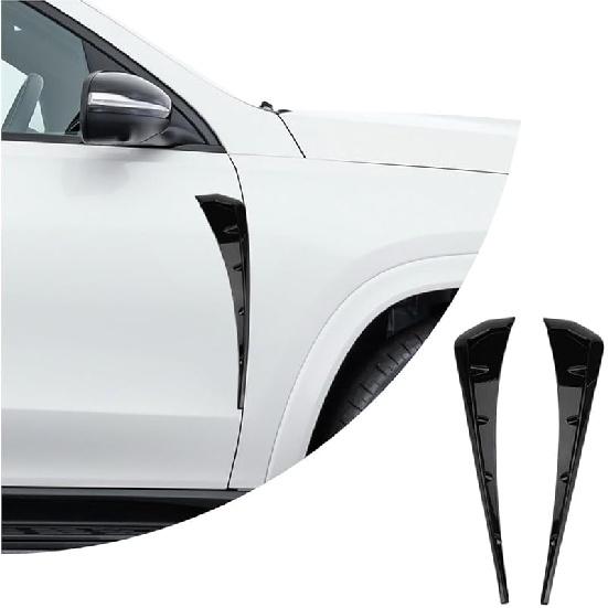 Ziciner 2 Pcs Car Fender Side Vents, PVC Carbon Fiber Air Wing Vent Trim Sticker, Styling Auto Air Flow Intake Hole Spoiler Decor Cover, Universal чёрный