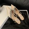 Pointy Rhinestone Stiletto Heels Wearing a Line with Half Sandals Women Wear Women's Shoes