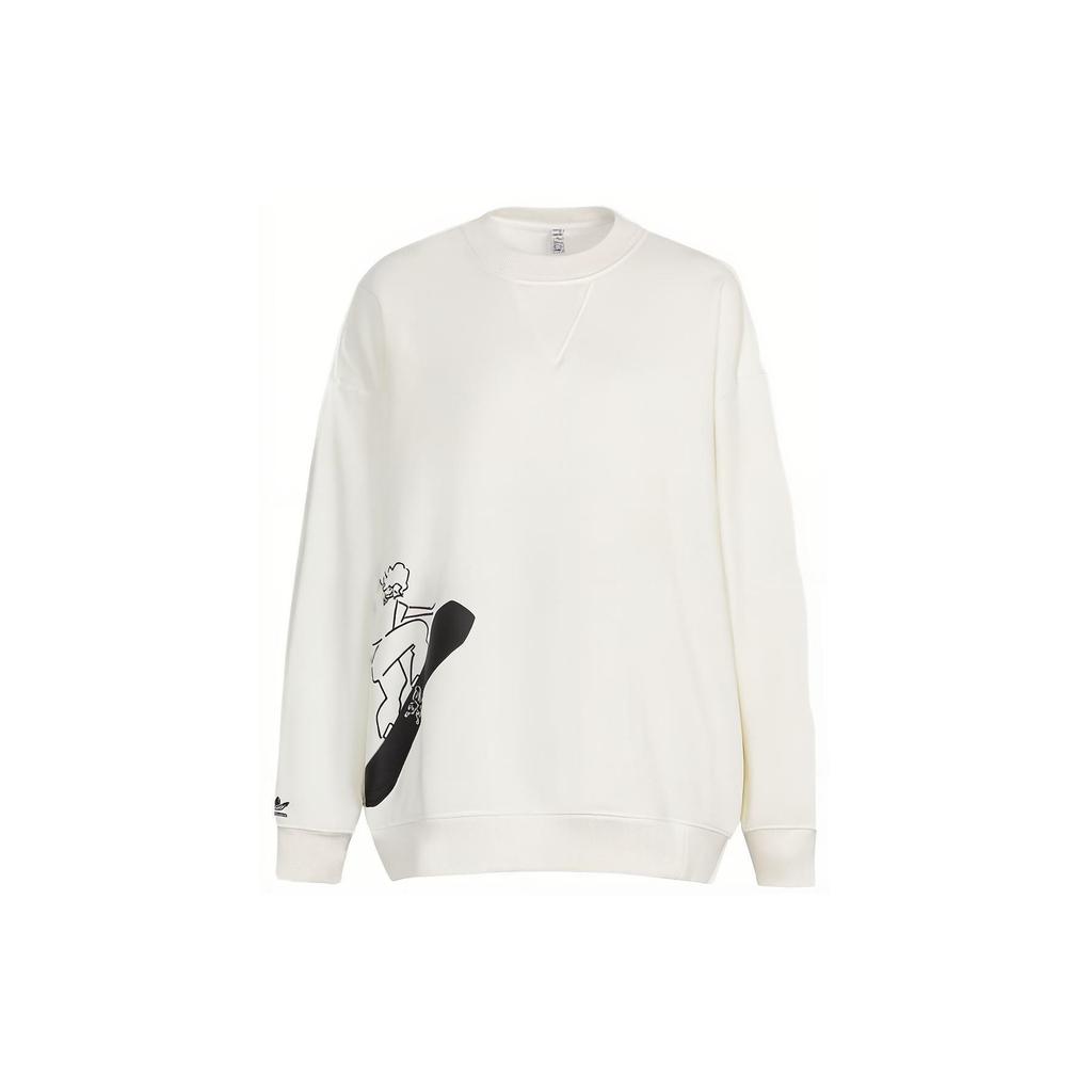 Adidas Originals Trefoil X Nagaba Yu X Su Yiming Collaborative Collection Side Comic Skateboard Pure Round Neck Pullover Sweatshirt IK4315