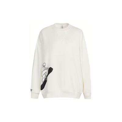 adidas Originály Ďatelina X Nagaba Yu X Su Yiming Kolaboratívna kolekcia Komiksová skateboardová mikina cez hlavu s čistým okrúhlym výstrihom IK4315