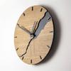 Moderne Wanduhr mit Rissmuster ohne Ticken Holz 30cm Hängeuhren für Büro Wohnzimmer Küche Schule