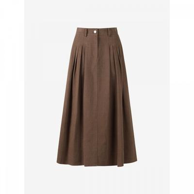 Peach Cotton Flare Long Skirt C253msd005