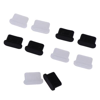 5Pcs Black/Transparent USB Type-c Dustproof Cover Cap Jack Charger Plug Port Anti-dust Plug For Type-C Port