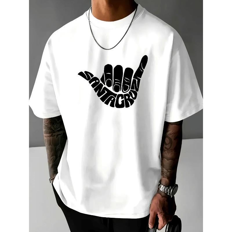 European sizes Men's Casual Sporty Fashion Short Sleeve Trendy Pattern 2D Print, Stretchy Comfortable for Sports, Daily Wear - Regular Fit Crew Neck