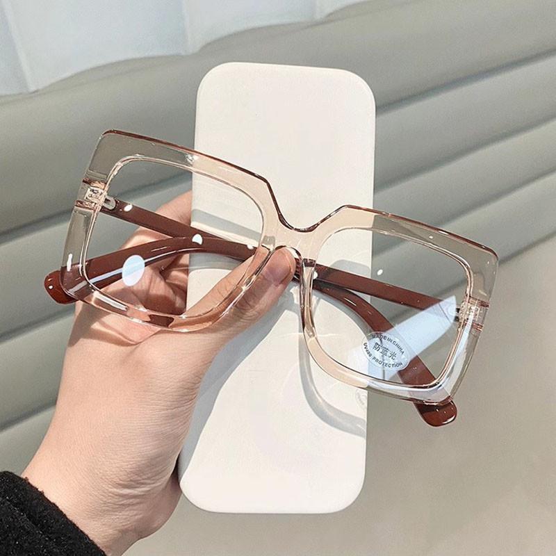 1/2/4PCS Anti Blue Light Blocking Glasses Oversized Square Frame Computer Eyeglasses Clear Lens Optical Glasses for Women/Men