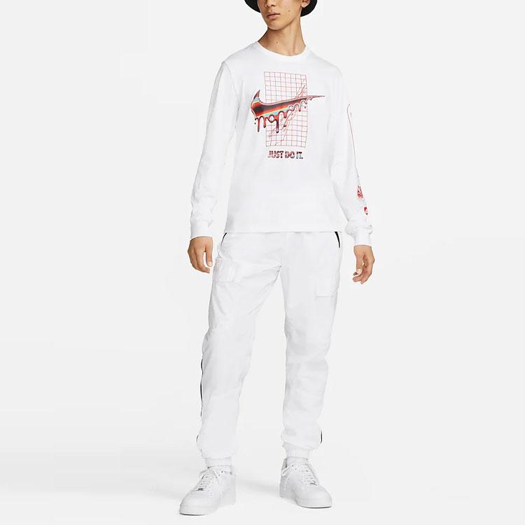 Nike Alphabet Logo Print Crew Neck T-Shirt Men Tops White DR8075-100