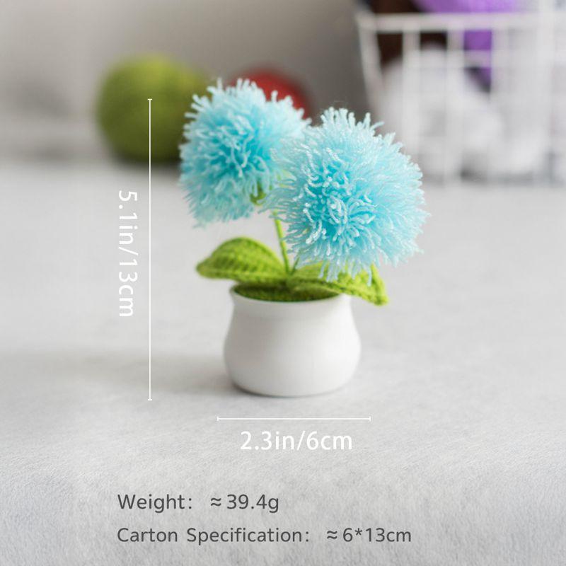 Cute Simulated Flower Potted Plant Crochet Flower Ornament