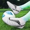 31-48 High Top High Quality Youth Soccer Shoes Broken Studs Men's Lace-up Rubber Soft Sole Big Size Soccer Boots