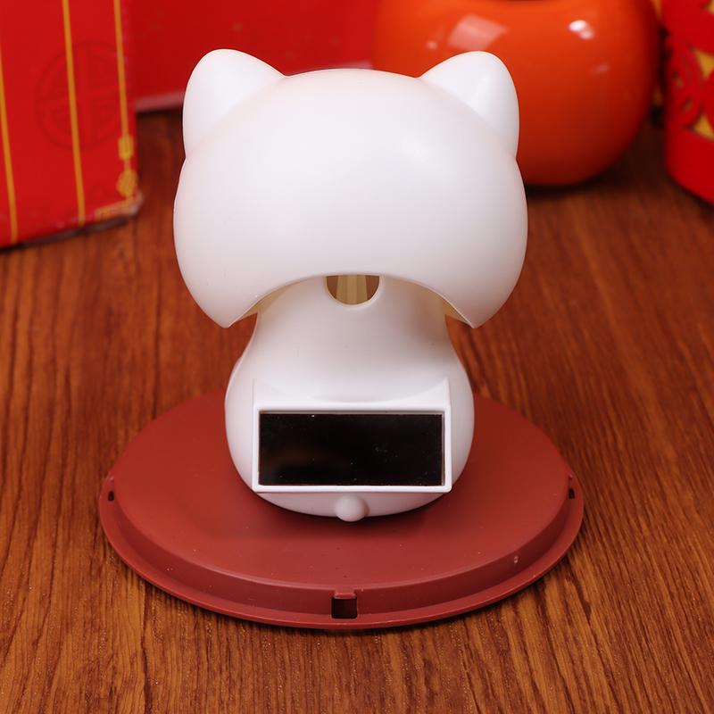 Cute Solar Power Waving Cat Waving Shaking Head Cat Home Decor Waving Cat Decor Car Ornament Doll Figurine Car Decorations