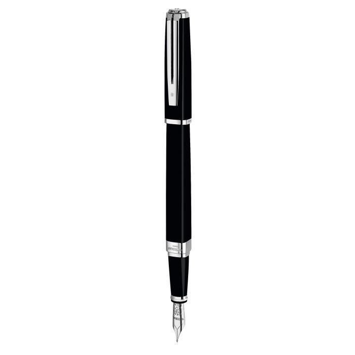 Stylo plume - WATERMAN - Exception - Noir - Plume fine 18K - Attributs plaqué argent