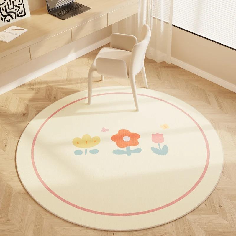 Cute Cartoon Style Rugs for Bedroom Round Hopscotch Children's Mat Soft Non-slip Nursery Carpet Washable Children Crawling Rug