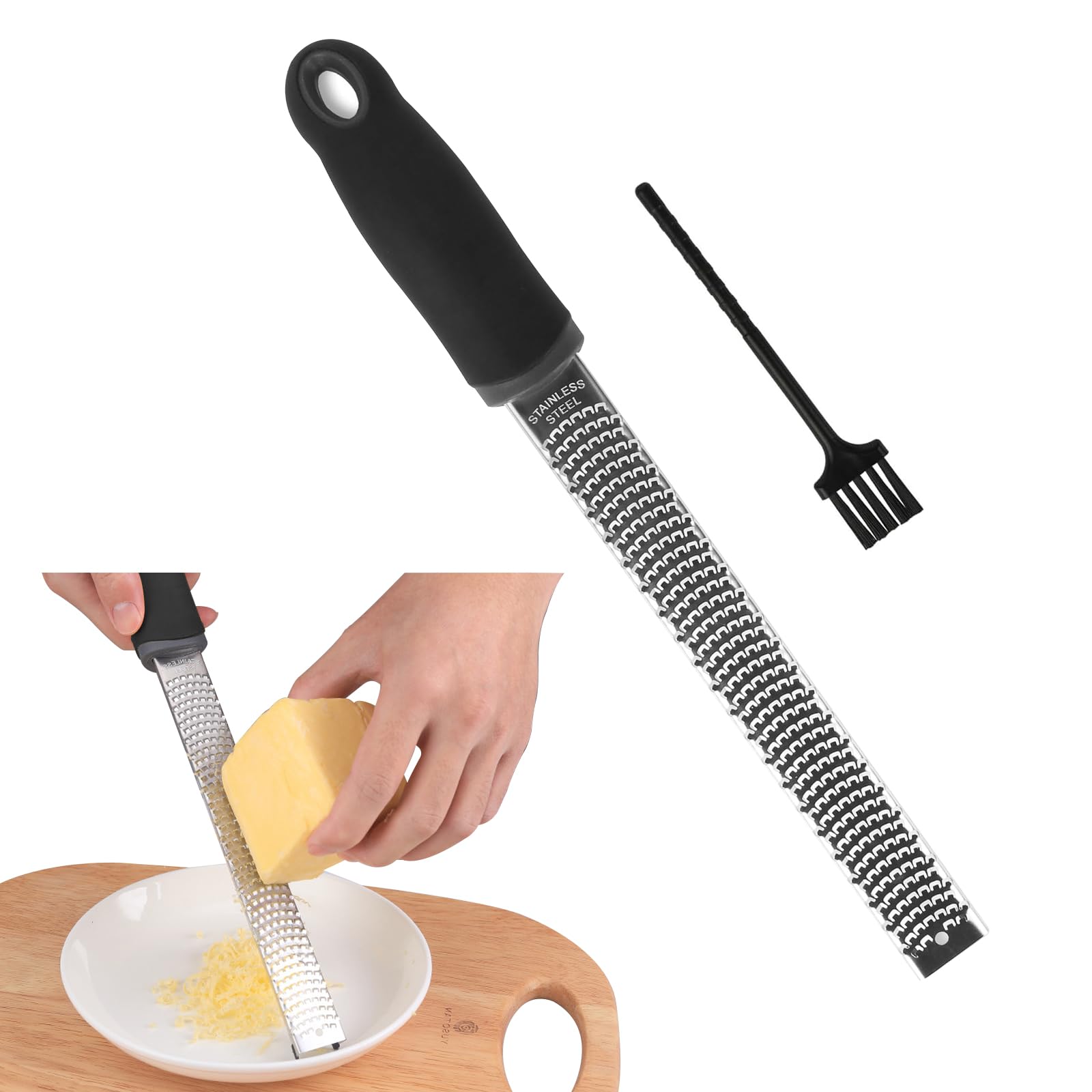 RICISUNG Cheese Cheese Grating Tool for and Stainless Steel with Protective Dishwasher Grater, Grater, Cheese, Parmesan, Ginger, Garlic, Chocolate,