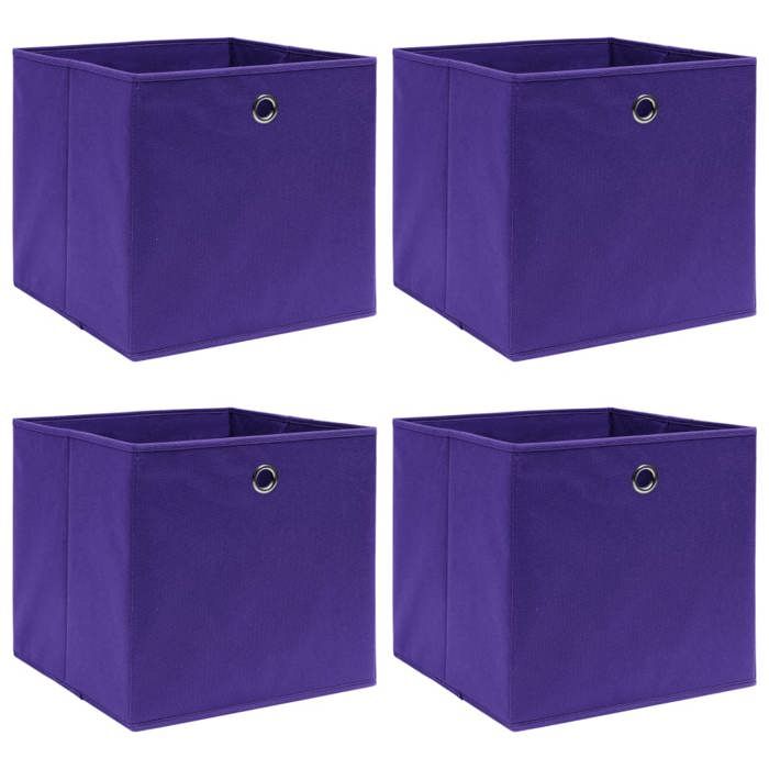 VidaXL Storage Boxes 4 Pcs Purple 32x32x32 Cm Fabric