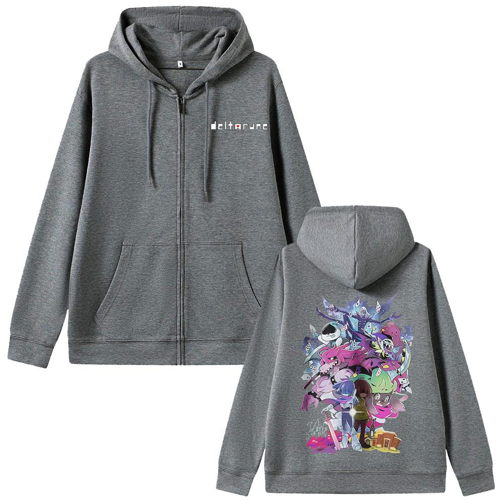 Juego Deltarune Noelle Holiday Ralsei Susie Kris Sudadera con Cremallera Hombre Mujer Otaku Humor Chaqueta Oversize Sudaderas