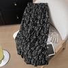 Elegant Floral High-Waist A-Line Skirt