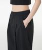 MUSINSA STANDARD WOMAN [Cooltandard] Women'S One-Tuck Wide Elastic Waist Slacks [Black]