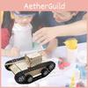 Kinder DIY Wissenschaft und Technik Elektrisches Kettenpanzerfahrzeug Holzmaterial Anpassbar Pädagogischer Bausatz