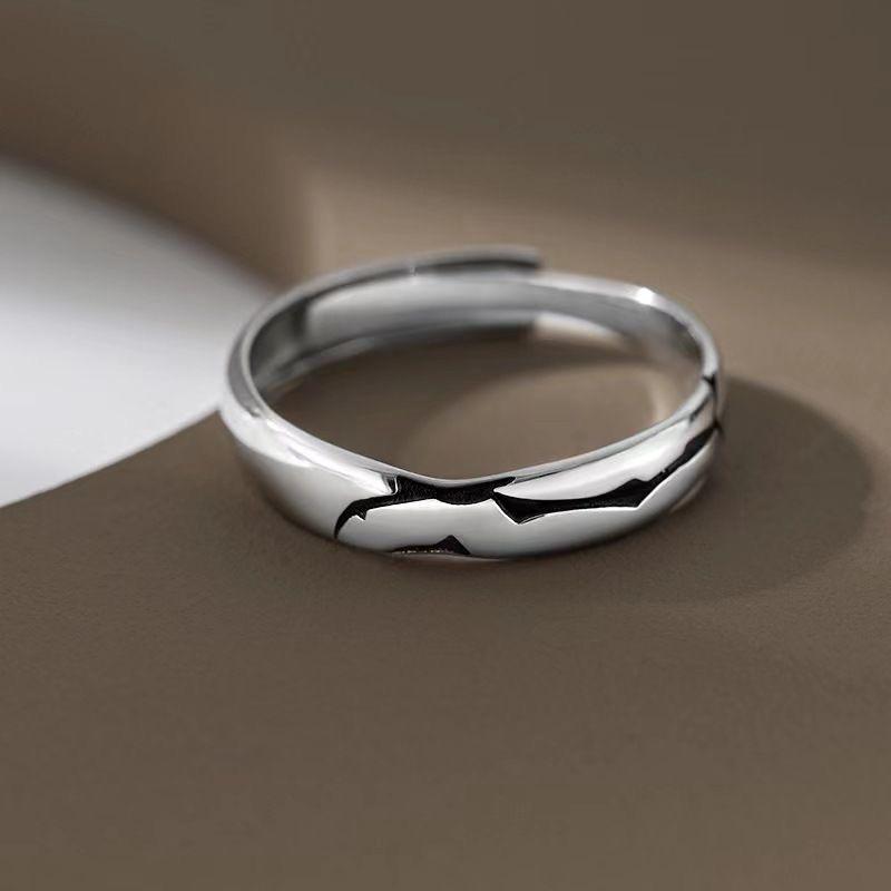 Chao Xiaobai 925 Sterling Silver Green Vine Retro Index Finger Ring - Hip Hop Style Open Design