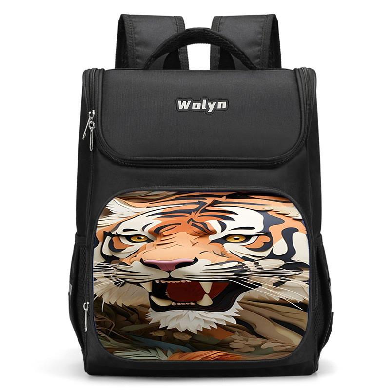 Stylish And Durable Tiger Backpack For Elementary School Kids Unisex High Capacity