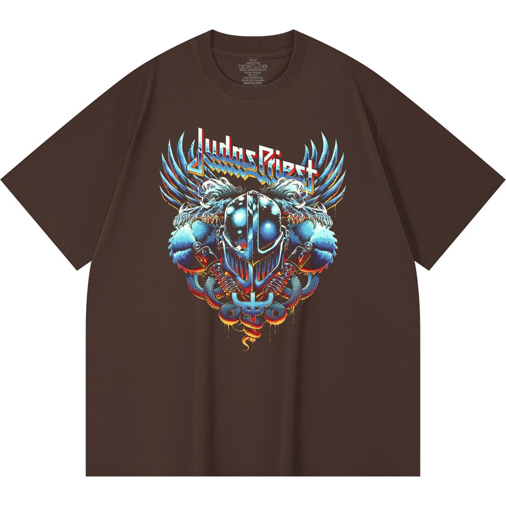 T-shirt Heavy Metal 100% Cotone 230 Gsm Stampa Band Rock Musica Popolare Unisex T-shirt Pesante in Cotone