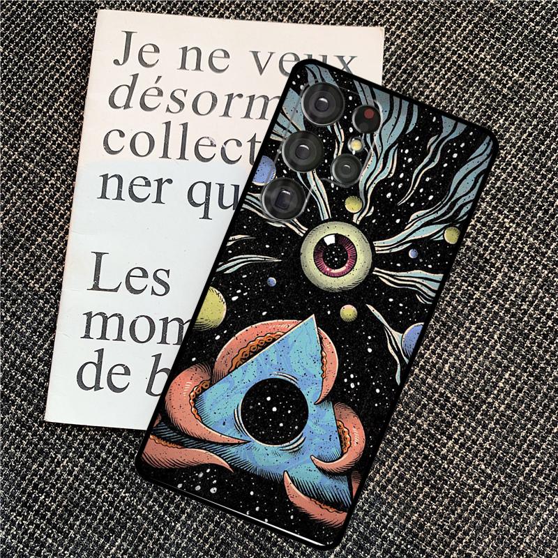 Eye Illustration Case For Samsung Galaxy S24 S25 Ultra S20 S21 S22 S23 Ultra S9 S10 Plus S25 FE Back Cover