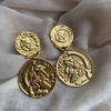 Retro Ancient Coins, Metal Relief Portrait Earrings, Earrings, Personalized Retro Light Luxury Temperament, Niche Design Earrings