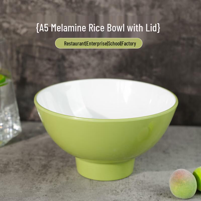 Melamine Two-Tone High-Footed Round Bowl Set (5-Pack)