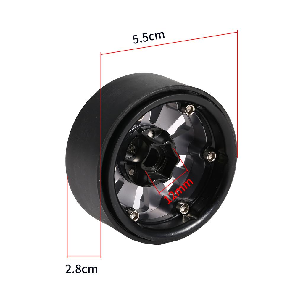 Metal Wheel   Beadlock Wheel  s Hub 4pcs Compatible with   SCX10 90046    4   D90 RC Car