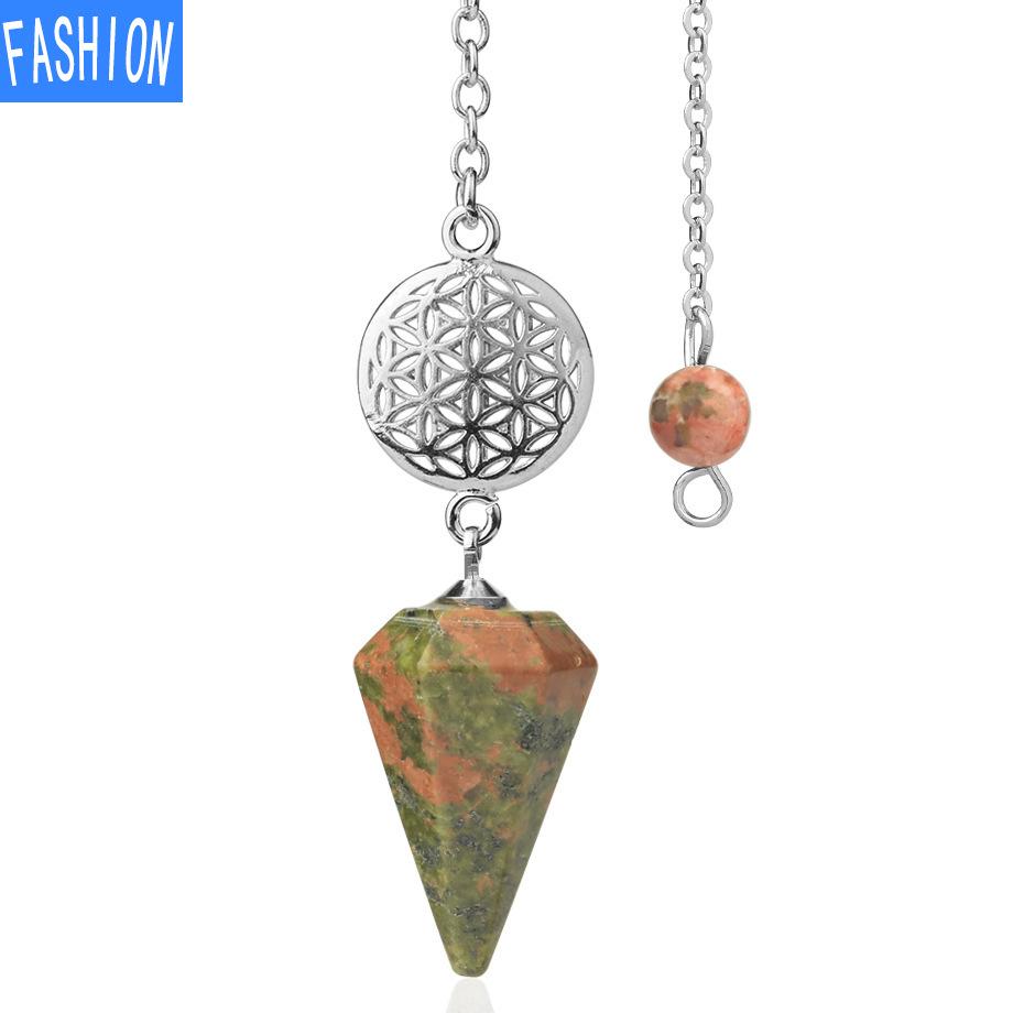 Spirit Pendulum Crystal Semi GEM PENDANT Healing Crystal Point Pendulum Witchcraft Meditation Jewelry