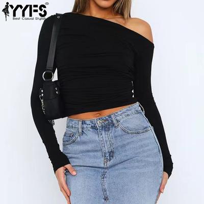 Damenmode Casual Frühling Herbst Einfarbig Druck Langarm Schrägkragen Blusen & Hemden