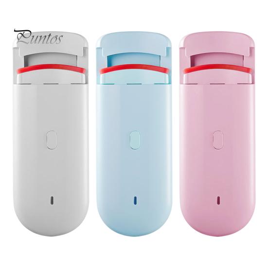 Heated Eyelash Curler Electric Eye Lash Curlers with Built-in Curved Comb Silicone Pad Rechargeable Quick Natural Curling Professional Eyelash
