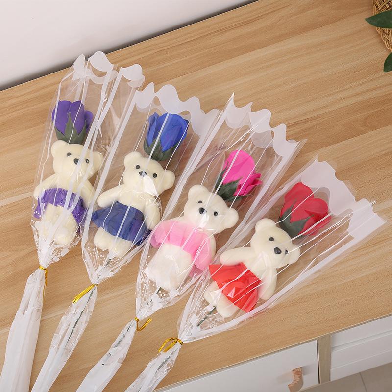 1/3/5 Stück Rosenbär Künstliche Blumenstrauß für Valentinstag DIY Geschenk Schmuckstück Hochzeitsdekoration Partyzubehör Heimdekoration