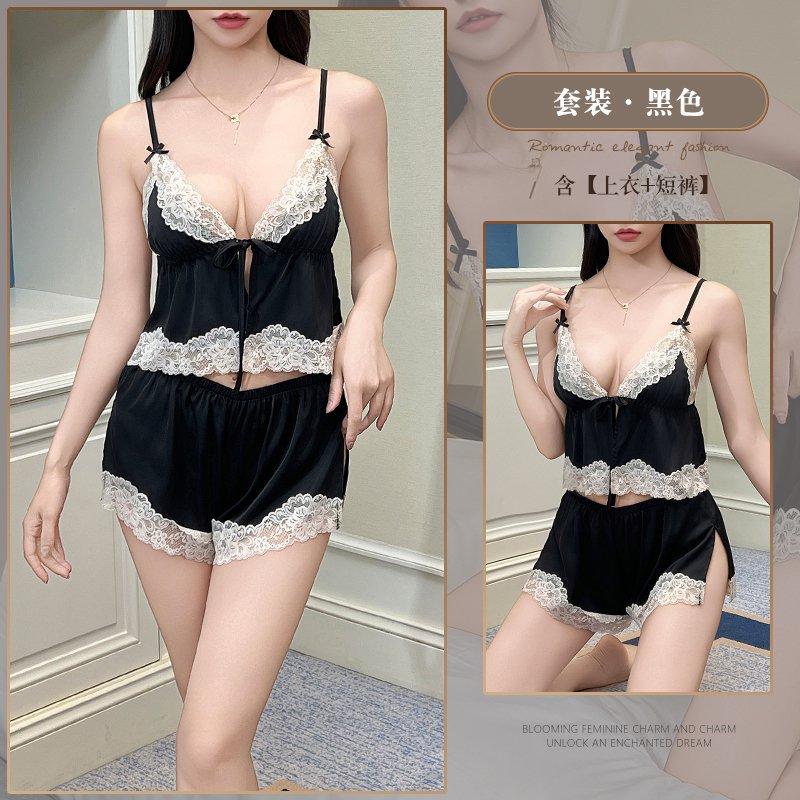 

Beautiful yarn summer new pure desire fashion women s suit bow lace tie age reduction M чёрный