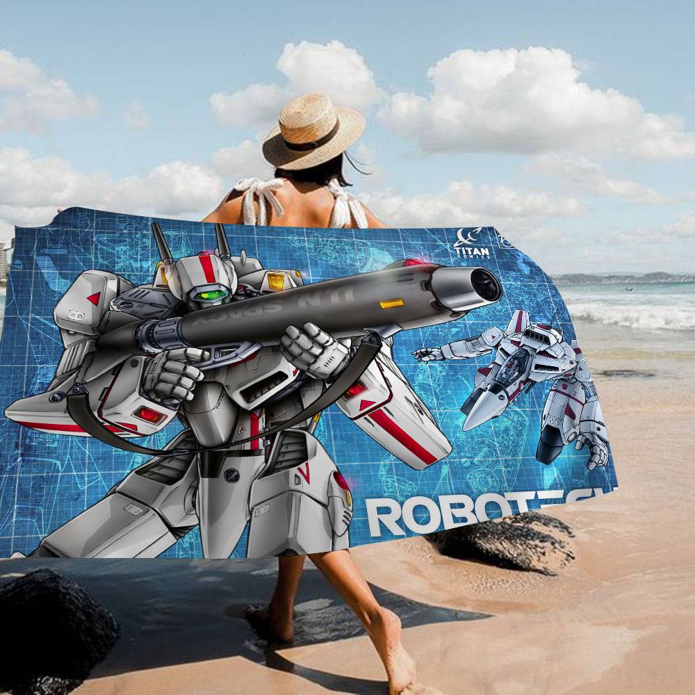 Cartoon R-RobotechS Microfiber Blanket Quick Drying Beach Towels Oversized Printing Super Absorbent Pool Towel Blanket
