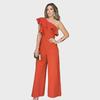 Ruffled One-Shoulder High Waist Loose Women's Jumpsuit