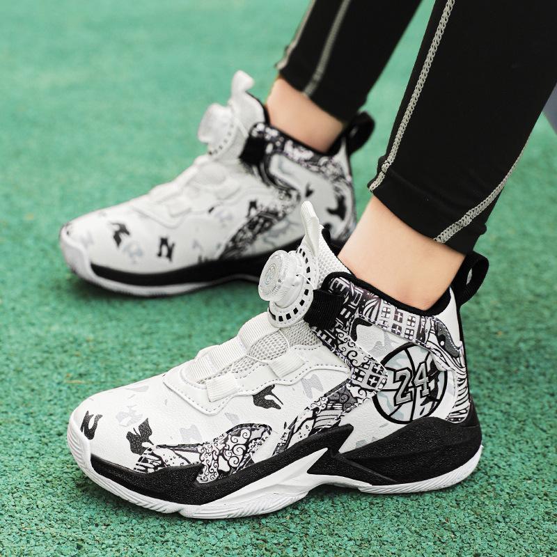 

Профессиональные детские баскетбольные тренировочные кроссовки, обувь для мальчиков, осенне-зимние кожаные спортивные кроссовки, нескользящие кроссовки для мальчиков, кроссовки для детей среднего и старшего возраста, с вращающ 40