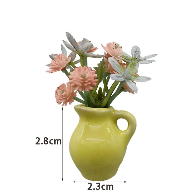 1 Stück Kreative 3D Stereo Heimdekoration Magnet Ins Style Puppenhaus Miniatur Keramik Kleine Vase Modell Kühlschrankaufkleber