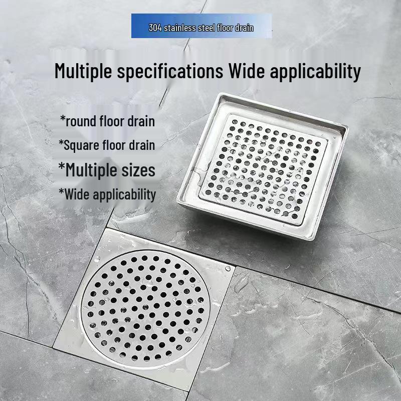 304 Stainless Steel Square Mesh Drain Cover - Anti-Clog Sink and Bathroom Hair Trap
