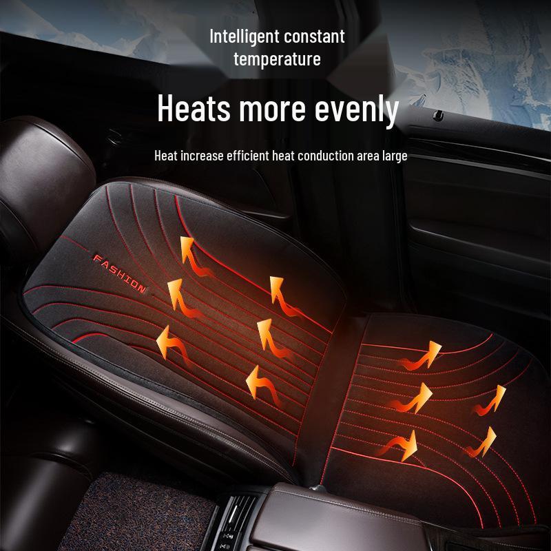 12V Winter Velvet Heated Car Seat Cushion - Single Seat Pad