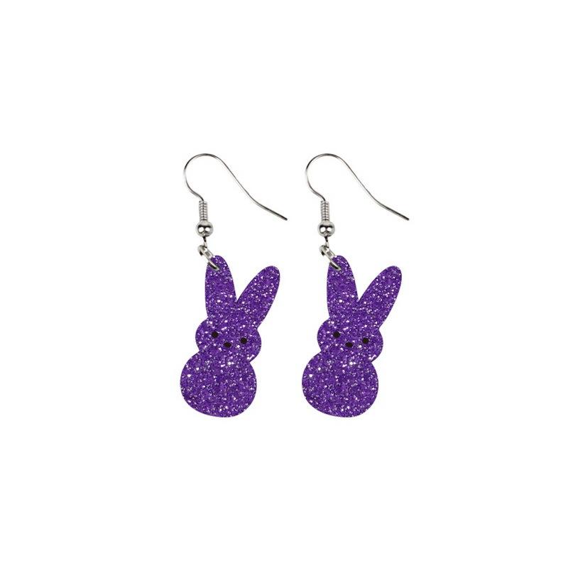 Easter Dangle Earrings Cute Funny Acrylic Colorful Glitter Rabbit Egg Bunny Sparkle Spring Earrings for Women Fashion Gift